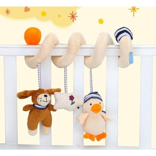 New Hanging Spiral Rattle Stroller Cute Plush Animals Crib Mobile Bed Baby Toys 0-12 Months Newborn Educational Toy For Children