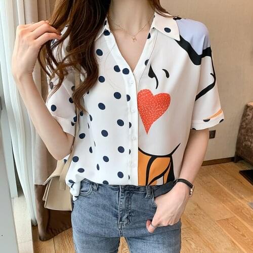 S-XXL INS New 2021 White Fashion Summer Casual Short Sleeve Button Up Shirts Tops for Women Office Lady Work Clothes