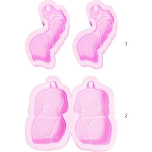 Earrings Epoxy Resin Mold Handmade Sexy Woman Pendant Earrings Keychain Silicone Mold Woman Back View Resin Casting Mold Craft