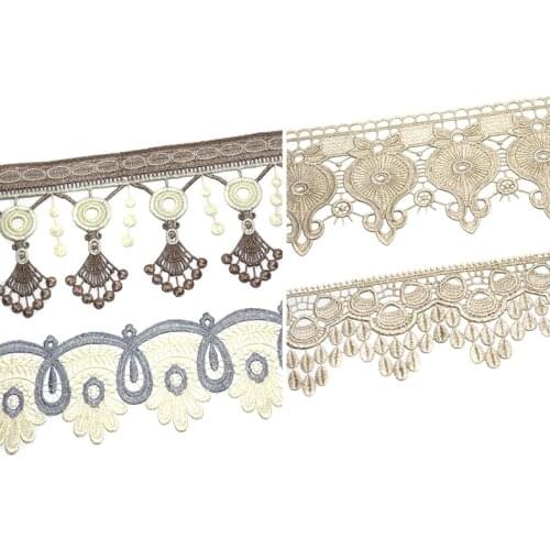 13 Meters Embroidered Flower Lace Ribbon Trims for Costumes Sofa Home Textiles Curtain Trimmings Dress Edge Polyester Lace