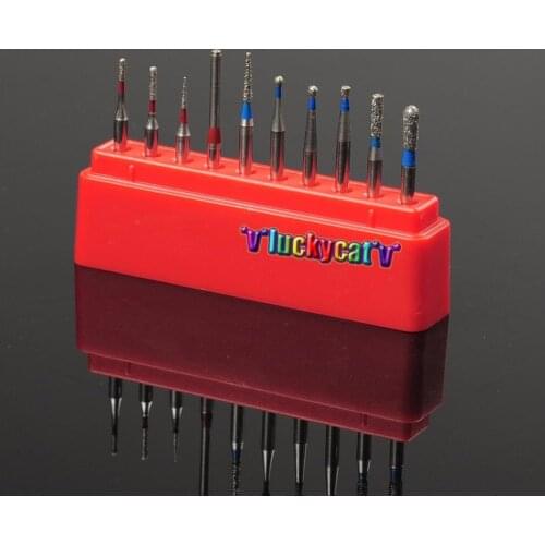 30Pcs Dental High Speed 1.6mm Diamond FG Burs For Polishing Smoothing 10Pcs/set In Red Color