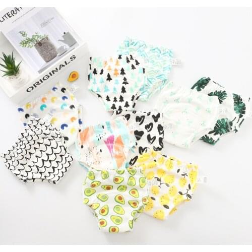 4 Layer Crotch Baby Cotton Training Pants Panties Cloth Diapers Reusable Child Nappies Diaper Waterproof Baby Underwear Washable