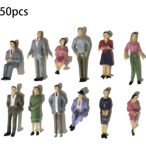 50Pc 1:32 Scale Plastic Models People Sitting Standing Figures Miniature Figure Toy Figurines Model Collection Toy Garden Decor