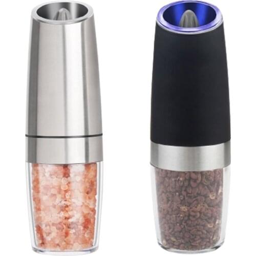 Automatic Salt Pepper Grinder Stainless Steel Gravity Adjustable Electric Pepper Shaker Spice Mill Kitchen Tools Dropship