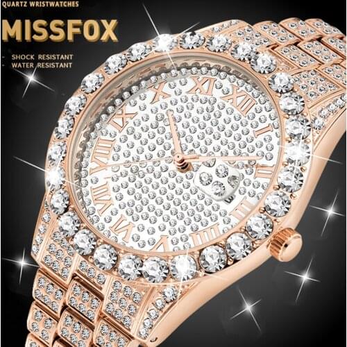 MISSFOX Drop Shipping Service Luxury Brand Male Watch Men Rose Gold Day Date Aaa Watches Men Wrist Brand Male Wristwatch