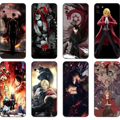 Black tpu Case For OPPO Realme C11 C20 C21 Case Back Cover Bumper Fullmetal Alchemist Brotherhood