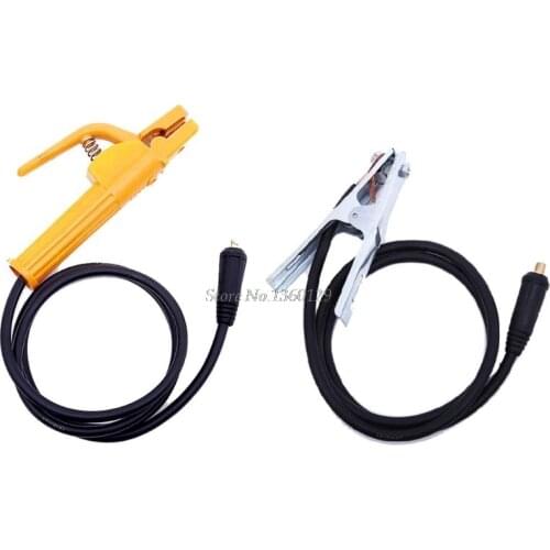 2Pcs/set 500A 2M Electrode Holder Welder Clamp 300A 1.5M Ground Clamp with Cable Connector Welding Machine Accessories Dropship