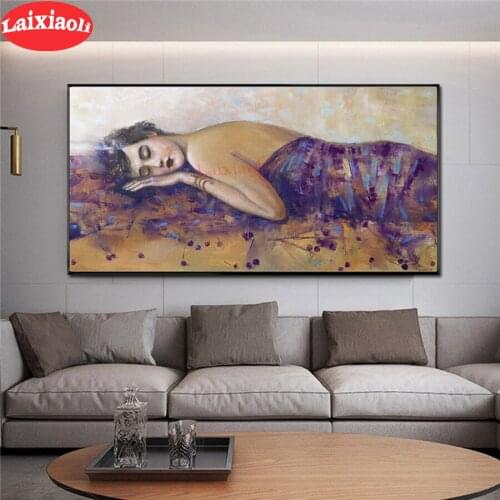 Europe Style Sleeping Lady 5D DIY Diamond Painting cross stitch full square/round diamond mosaic embroidery large bedroom decor