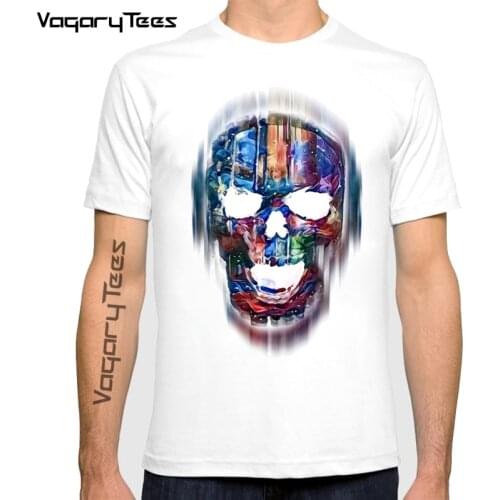 Vagarytees T shirt Skull Summer Horror Shirt Male Summer Tee Quality Camiseta Short Sleeve O-neck Tops Hip Hop Shirts