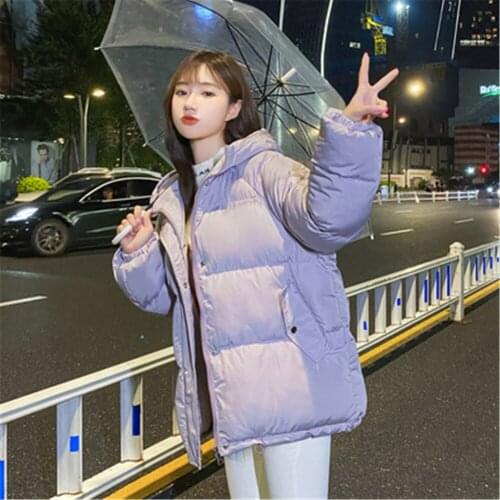 Korean 2020 New Short Hooded Parka Fashion Winter Jacket Women Casual Thick Oversize Coat Female Office Lady Snow Wear Basic Top
