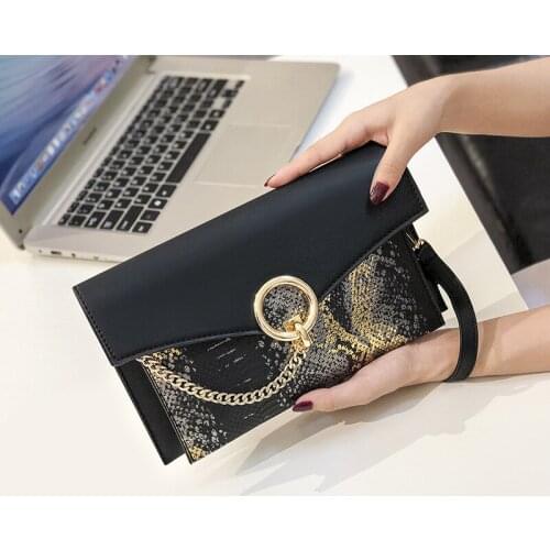 Fashion Women Elegant Party Clutches Crocodile PU Leather Envelope Clutch Bag Handbag Lady Vintage Evening Bag New