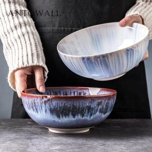Nordic ceramic tableware rice bowl salad noodle bowl 8.5inch 2300ml large soup bowl underglaze gradient porcelain dishes