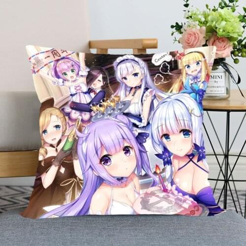 New Arrival Azur Lane Cartoon Pillow Case For Home Decorative Pillows Cover Invisible Zippered Throw PillowCases 40X40,45X45cm