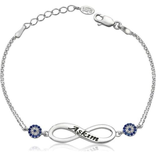 Original 925 Sterling Silver Infinity Loveım Wristband for Women , Stylish, Aesthetic and Flashy, Bracelet Types for Women