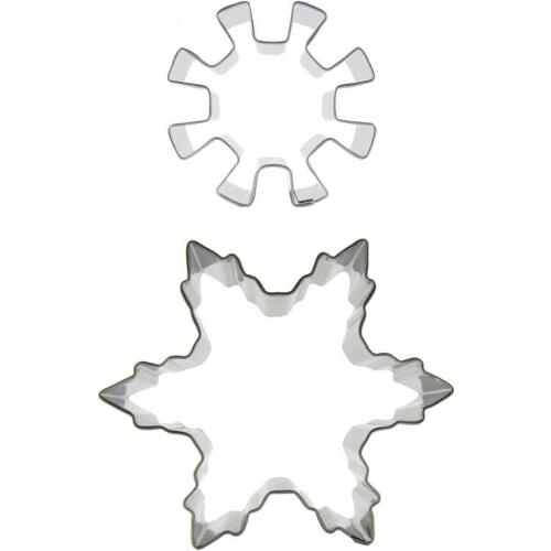 Snowflakes Puzzle, Snowflakes shaped 2 piece biscuit cutting molds, baking tools, cake decorating soft candy tools