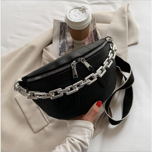 2021 New Casual Waist Pack Women PU Fashion Fanny Pack Design Ladies Zipper Chest Bag Girl Travel Belt Bag