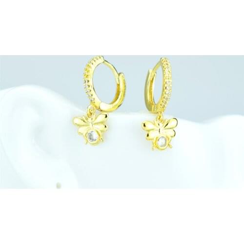 Insect earrings cute bee animal earrings ladies exquisite jewelry gifts micro-inlaid zircon earrings jewelry