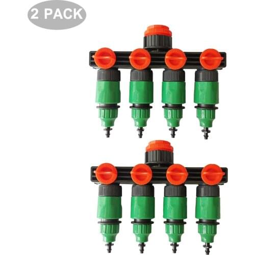 2Pcs 1/2 "3/4" 1 "4-port distributor irrigation system water hose connector 16mm quick connector garden faucet connector