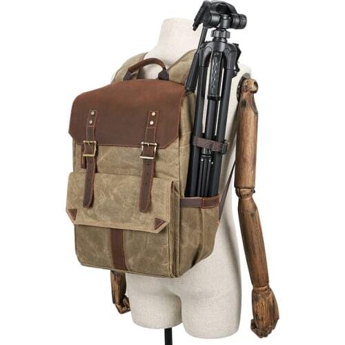 Outdoor SLR camera backpack waterproof large-capacity batik canvas camera bag