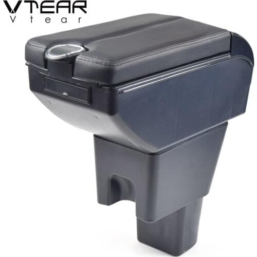 Vtear for Suzuki Celerio accessories car armrest ABS arm rest leather storage box center console interior parts decoration 2018