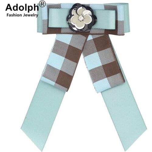 ADOLPH Punk Bow Flower Sequins Brooch Pins Woman Jewelry Cloth Handmade Dress Bride Brooches Fashion Accessories Female New
