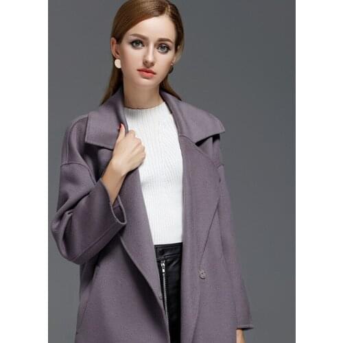 Coat Women Korean Wool Solid Ladies Coats and Jackets Double Sided Long Jacket Elegant Abrigos Mujer Invierno 2020 28089 YY620