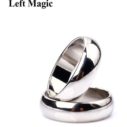 1 pcs Silver Cambered PK Ring Magnetic Ring PK Ring Magic Show Magic Props Magic Tricks B1060