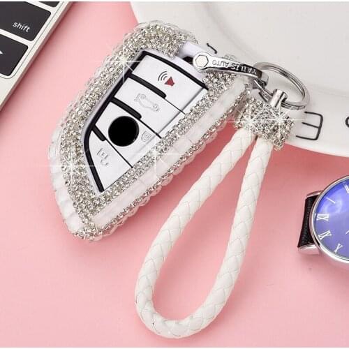 2021 Luxury Diamond Bling Car Key Case Cover/ Key Shell For BMW 2 / 7 series X1 X5 X6 Car Smart Remote Key Cover