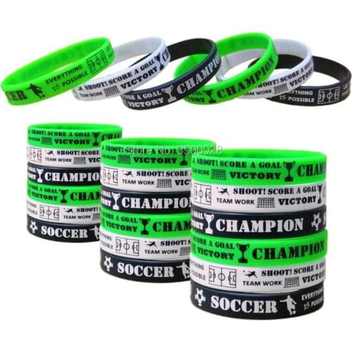 300pcs Soccer silicone wristband Personalized Rubber bracelets Sports Gifts shipping by DHL A