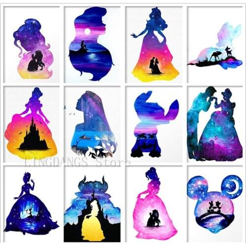 5D DIY Diamond Painting Disney Princess Mermaid Cartoon Colorful Diamond Mosaic Embroidery Cross Stitch Art Kits Home Decor Gift