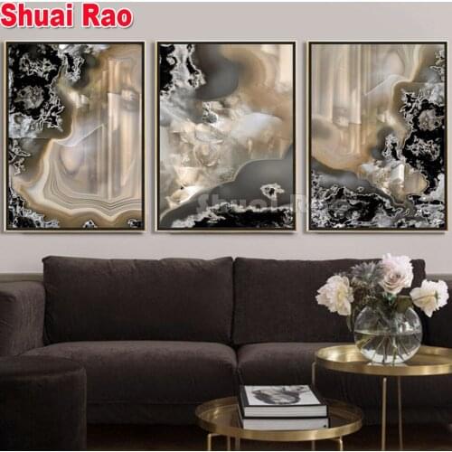 3 Piece abstract painting diamond Painting full square/round drill Wall Art mosaic diamond 3d Picture living Room Wall decor
