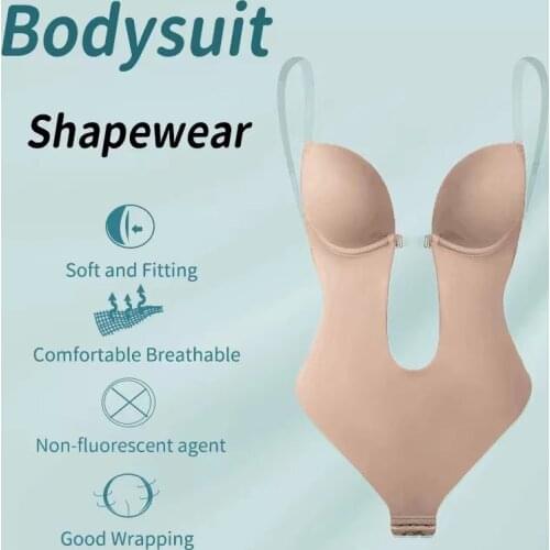 Bodysuit Party Dress Underwear Women Body Shaper Slips Backless Plunge Thong Sexy Bra With Wire Waist Trainer Shapewear