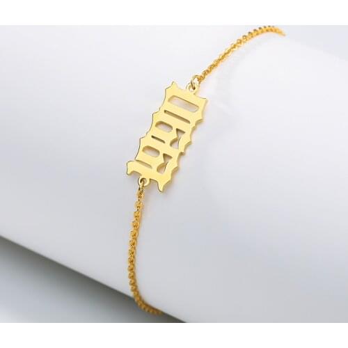 Old English Number Minimalism Bracelets For Women 1991 1992 1993 1994 1995 1996 1997 1998 1999 Years Jewelry Birthday GiftS