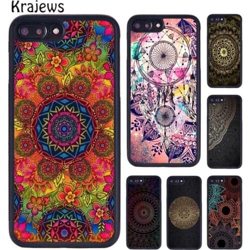 Krajews Floral Paisley Flower Mandala Phone Case Cover For iPhone 5 6S 7 8 plus 11 12 Pro X XR XS Max Samsung Galaxy S8 S9 S10