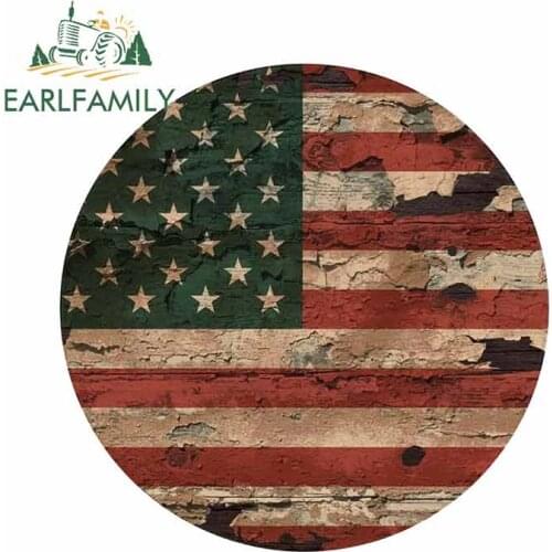 EARLFAMILY 13cm x 12.8cm For Rustic American USA Flag Car Stickers For JDM VAN Decal Car Door Protector Suitable For GTR EVO SX