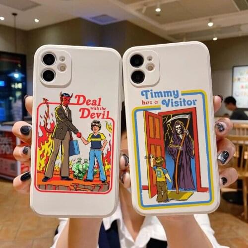 Halloween Satan Vintage Lets Summon Demons Graphic Soft Phone Cover For iPhone 6s 7 8 Plus 12mini 12pro 11Pro Max XR XS MAX SE