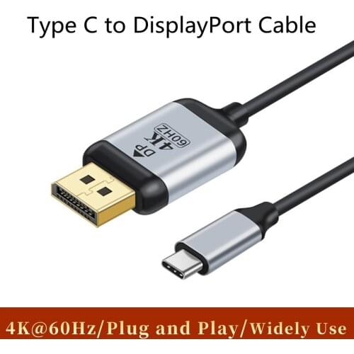 USB Type C to DisplayPort Cable USB 3.1 USB-C Thunderbolt 3 to DP Adapter Cable 4K@60Hz for MacBook Samsung Galaxy Huawei