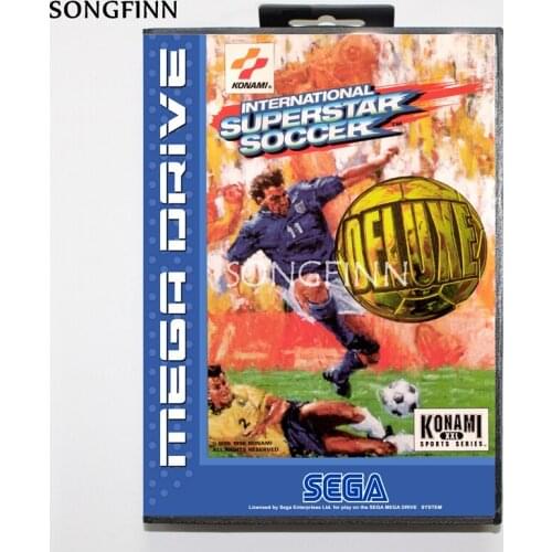 16 bit MD Memory Card With Box for Sega Mega Drive for Genesis Megadrive - international superstar soccer deluxe