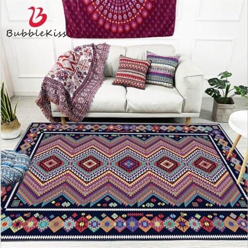 Bubble Kiss Classic Ethnic Style Colorful Tartan Carpets For Living Room Customized Area Rugs for Bedroom Home Decor Bedside Mat