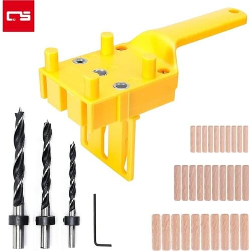 Wood Dowel Jig Drill Bit Quick Woodworking Pocket Hole Jig System 6/8/10mm Guide Hole Puncher for Carpentry Dowel Joints