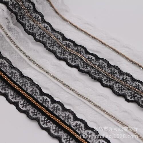 48yards/lot lace rhinestone bridal pearls wedding crystal sash trimming embroidery accessories beads