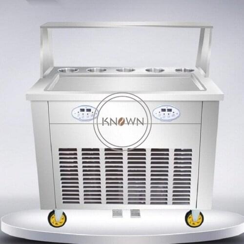 Big pan Fried Ice Cream rolls maker ice cream rolling Machine for sale with March EXPO promotion