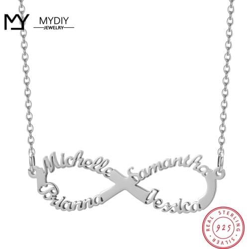 MYDIY Personalized Infinite Name Necklace 925 Sterling Silver Customized Name Pendant Necklace Gift for Girlfriend Jewelry
