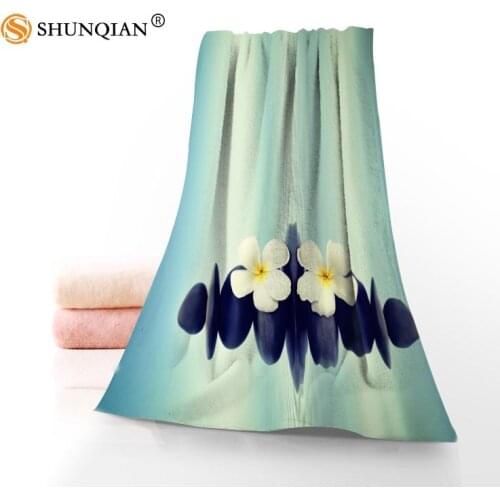 New Custom zen stone Towel Printed Cotton Face/Bath Towels Microfiber Fabric For Kids Men Women Shower Towels