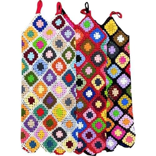 Handmade Crochet Beach Dress Cover Up Sexy Hollow Out Mesh Knitted Tunic Swimsuit Coverup Womens Beach Sarong Robe De Plage A446