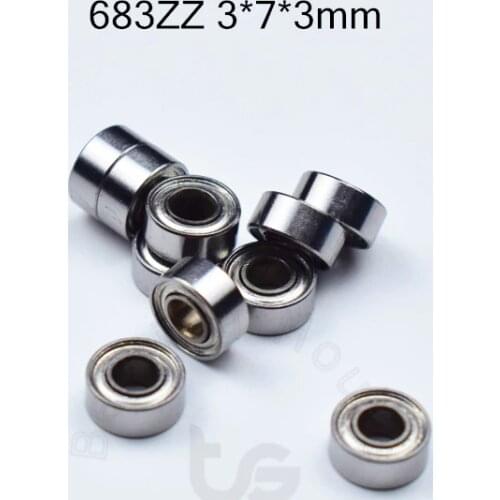 683 683ZZ 3*7*3mm 10pieces bearing free shipping ABEC-5 bearings Metal Sealed Mini Bearing 683 683Z 683ZZ chrome steel bearing