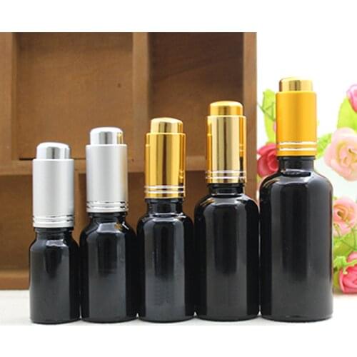 Empty Black Essential Oil Glass Dropper Bottle Pipette Glass Container Essential Oil,Perfumes ,Glass Vial , Perfume Bottles