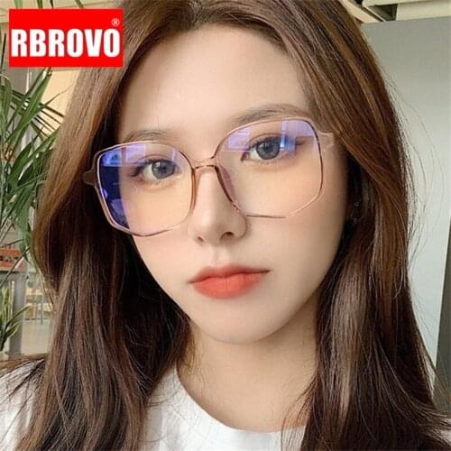 RBROVO 2021 Retro Glasses Frame Women Anti-blue light Eyeglasses Frames Women Vintage Clear Lens Glasses Frame For Women/Men