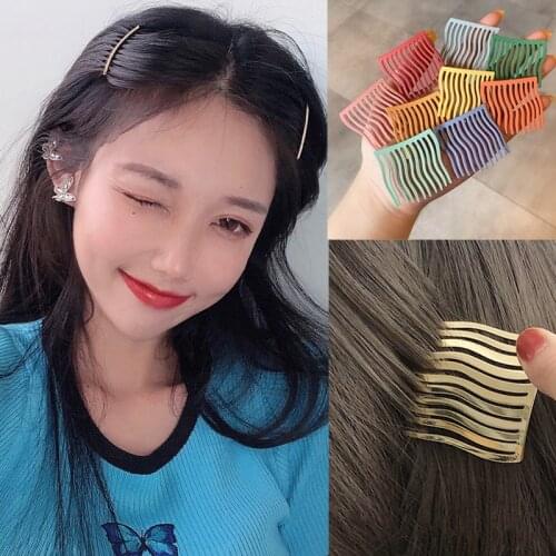 Ruoshui Woman Metal Hairpins Comb Hair Clips Girls Colorful Hair Accessories Headwear Barrettes Hair Grips Oraments