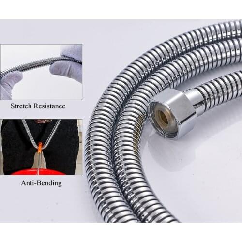 Stainless Steel Shower Hose Flexible Water Pipe 1.5m/2m Rainfall Shower Hose Chrome Plating Shower Pipe Bathroom Accessories